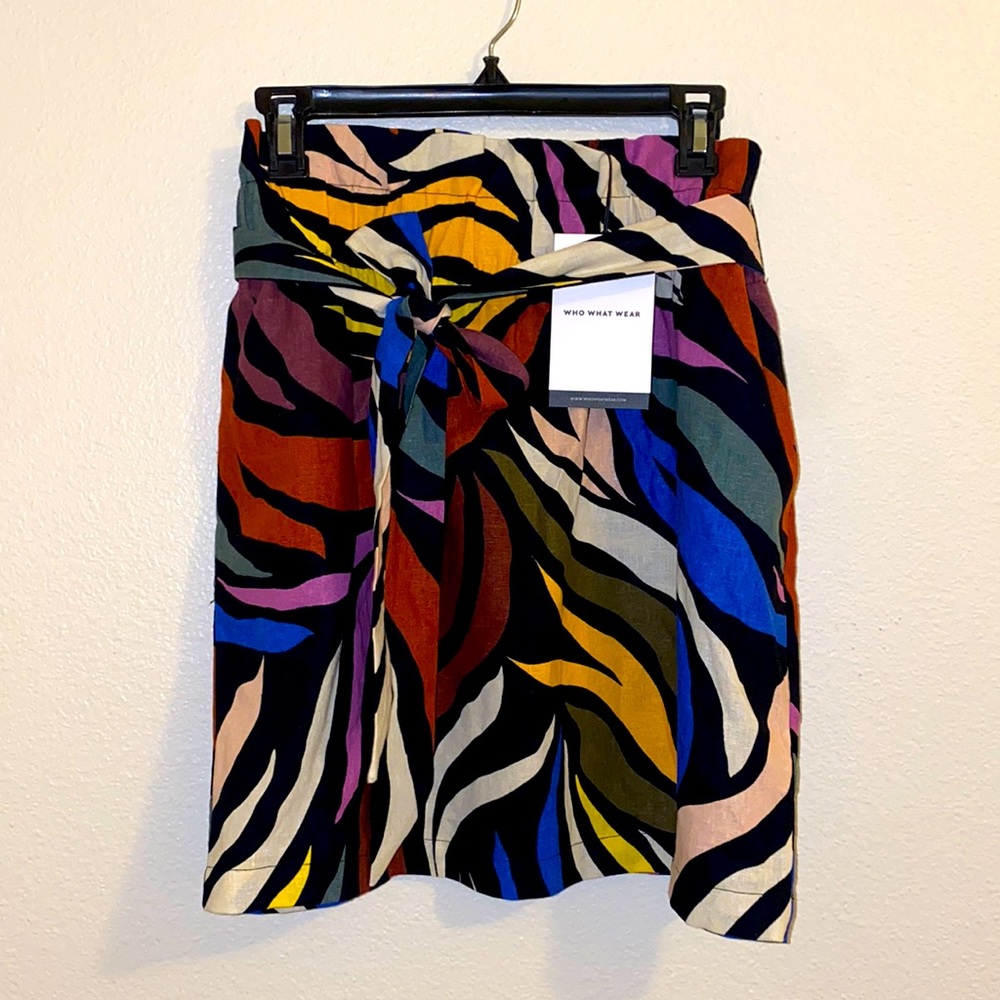NWT, multicolored, animal, skirt, Who What Wear